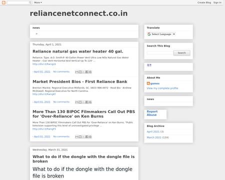 website thubmnail of Reliance Net Connect