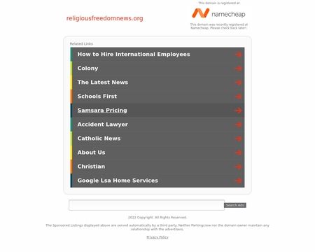 website thubmnail of Religiousfreedomnews.org