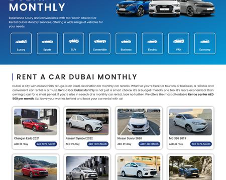 website thubmnail of RentaCarDubaiMonthly