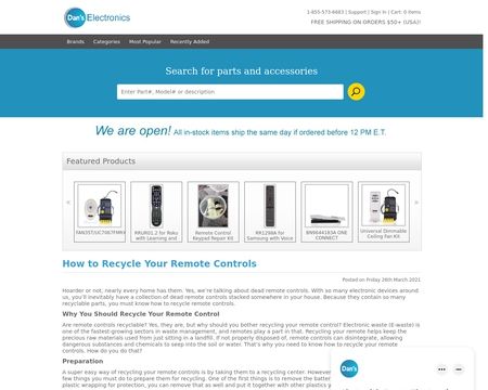 website thubmnail of Replacement Remotes.com