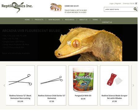 website thubmnail of Reptile Basics Inc
