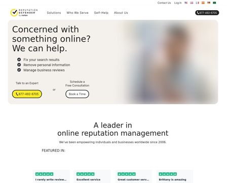 website thubmnail of Reputation Defender