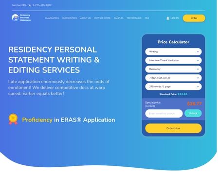 website thubmnail of Residency Personal Statement Editing & Writing Services