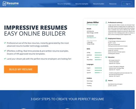 website thubmnail of Resume Build