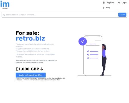 website thubmnail of Retro.biz