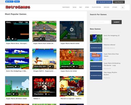 website thubmnail of RetroGames