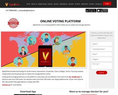 website thubmnail of Right2vote.in