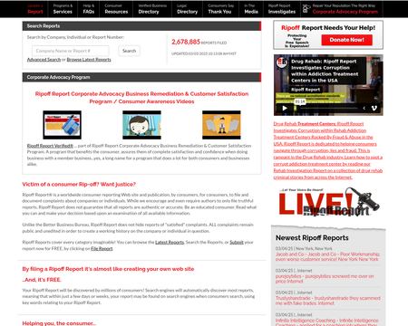 website thubmnail of RipoffReport
