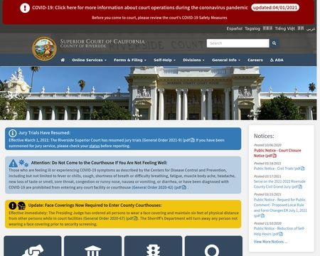 website thubmnail of Riverside.courts.ca.gov