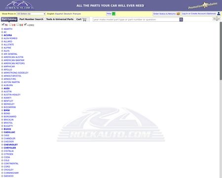website thubmnail of Rock Auto Parts