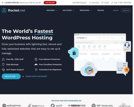 website thubmnail of Rocket.net