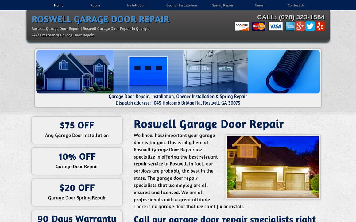 website thubmnail of Roswellgaragedoorrepair.net