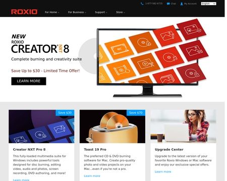 website thubmnail of Roxio