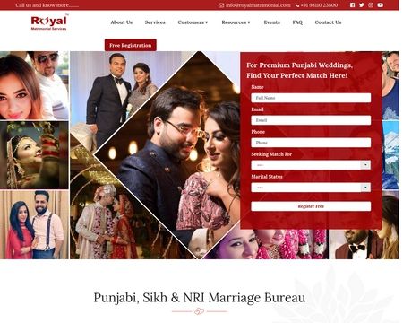 website thubmnail of RoyalMatrimonial