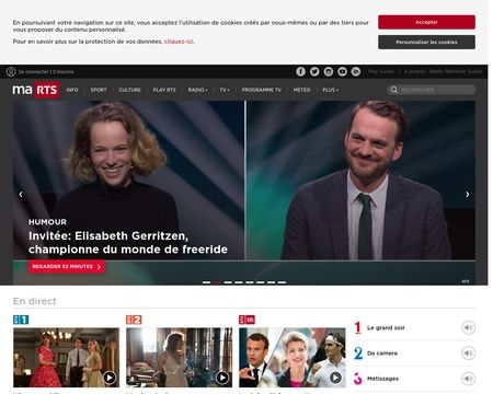 website thubmnail of Radio Télévision Suisse