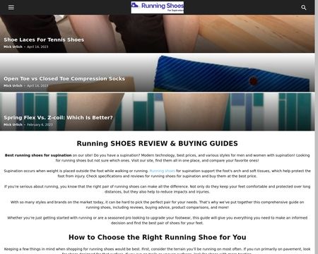 website thubmnail of Runningshoesforsupination