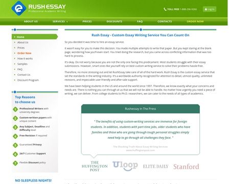 website thubmnail of Rush Essay