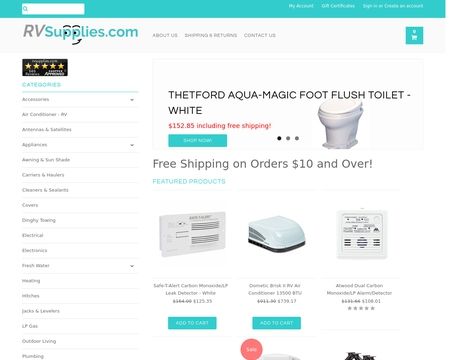 website thubmnail of RVSupplies.com