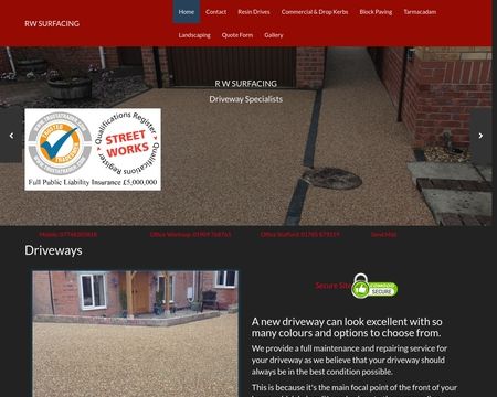 website thubmnail of Rwsurfacing.co.uk