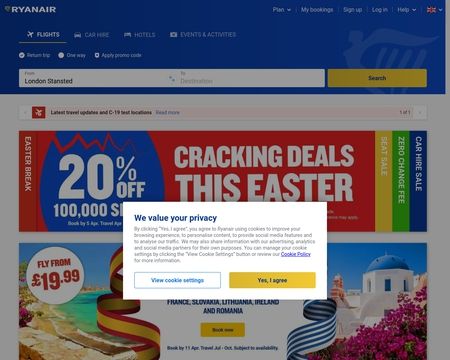 website thubmnail of Official Ryanair Website