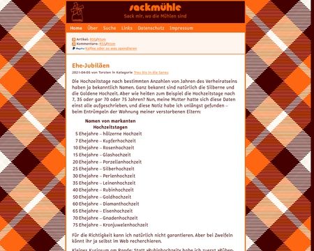 website thubmnail of Sackmuehle.de
