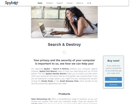 website thubmnail of Spybot Search Destroy