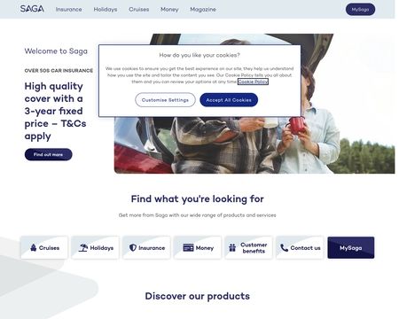 website thubmnail of Saga.co.uk