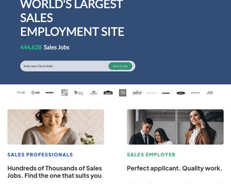 website thubmnail of SalesJobs