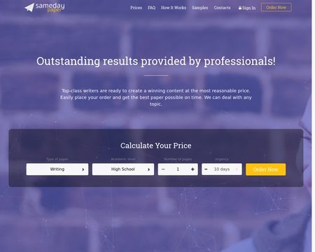 website thubmnail of Sameday Paper