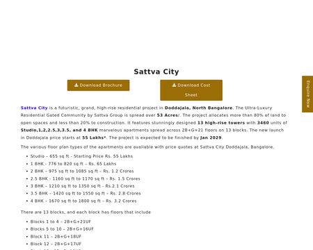 website thubmnail of Sattvacity.info