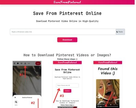 website thubmnail of Savefrompinterest.online
