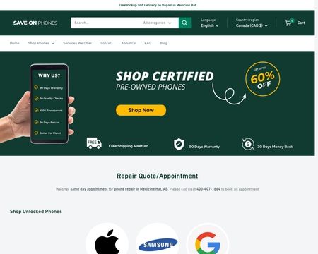 website thubmnail of Save On Phones