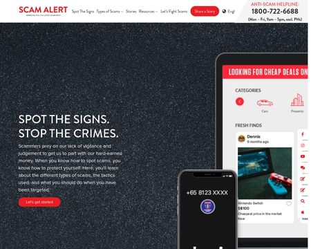 website thubmnail of Scamalert.sg
