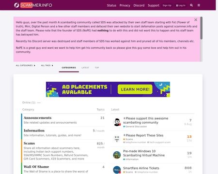website thubmnail of Scammer.info