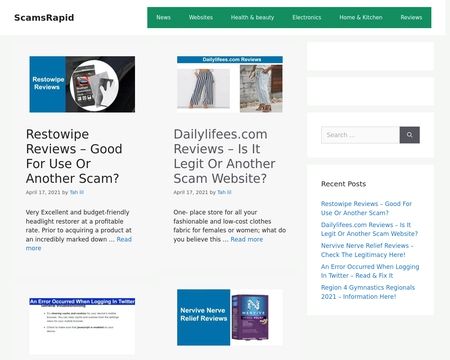 website thubmnail of Scamsrapid
