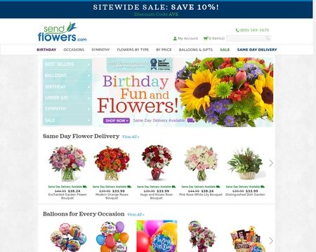 website thubmnail of SendFlowers