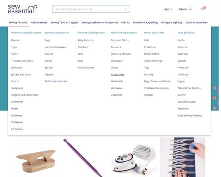 website thubmnail of Sew Essential
