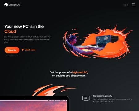website thubmnail of Shadow.tech
