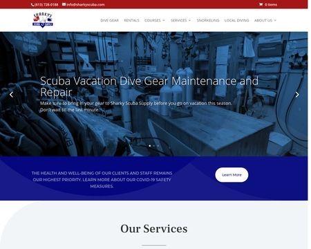 website thubmnail of Sharky's Scuba