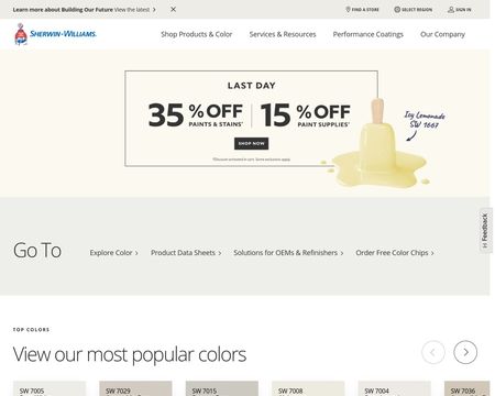 website thubmnail of Sherwin-Williams