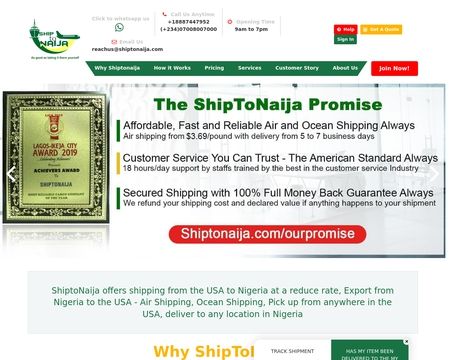 website thubmnail of ShiptoNaija