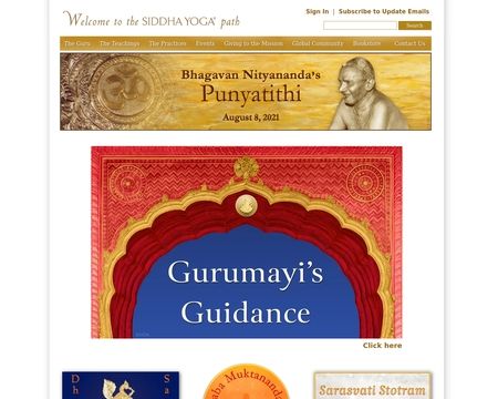 website thubmnail of Siddha Yoga