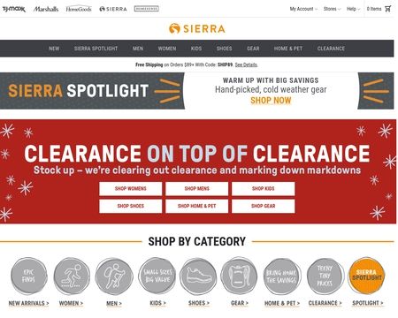 website thubmnail of Sierra Trading Post