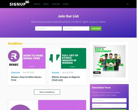 website thubmnail of Signup.ng