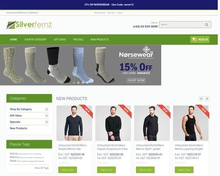 website thubmnail of Silver Fernz