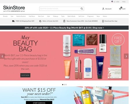 website thubmnail of SkinStore