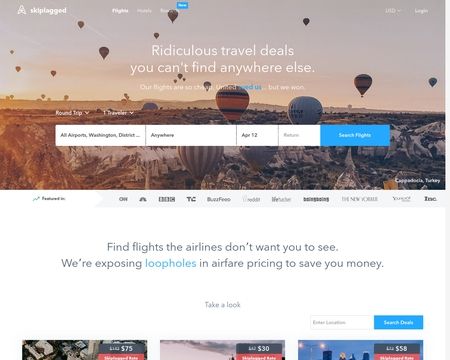 website thubmnail of Skiplagged