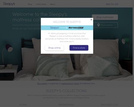 website thubmnail of Sleepy's