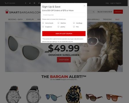 website thubmnail of SmartBargains.com