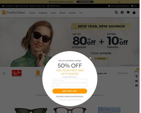 website thubmnail of SmartBuyGlasses NZ